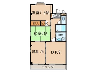 ボヌ－ル岩崎台Ｂ棟の物件間取画像